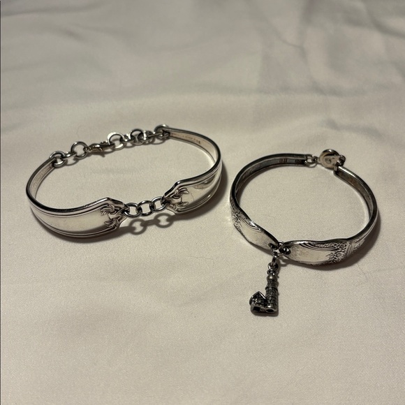 Vintage Silver Spoon Bracelet Set, Dainty Romantic ✨ - Picture 1 of 11